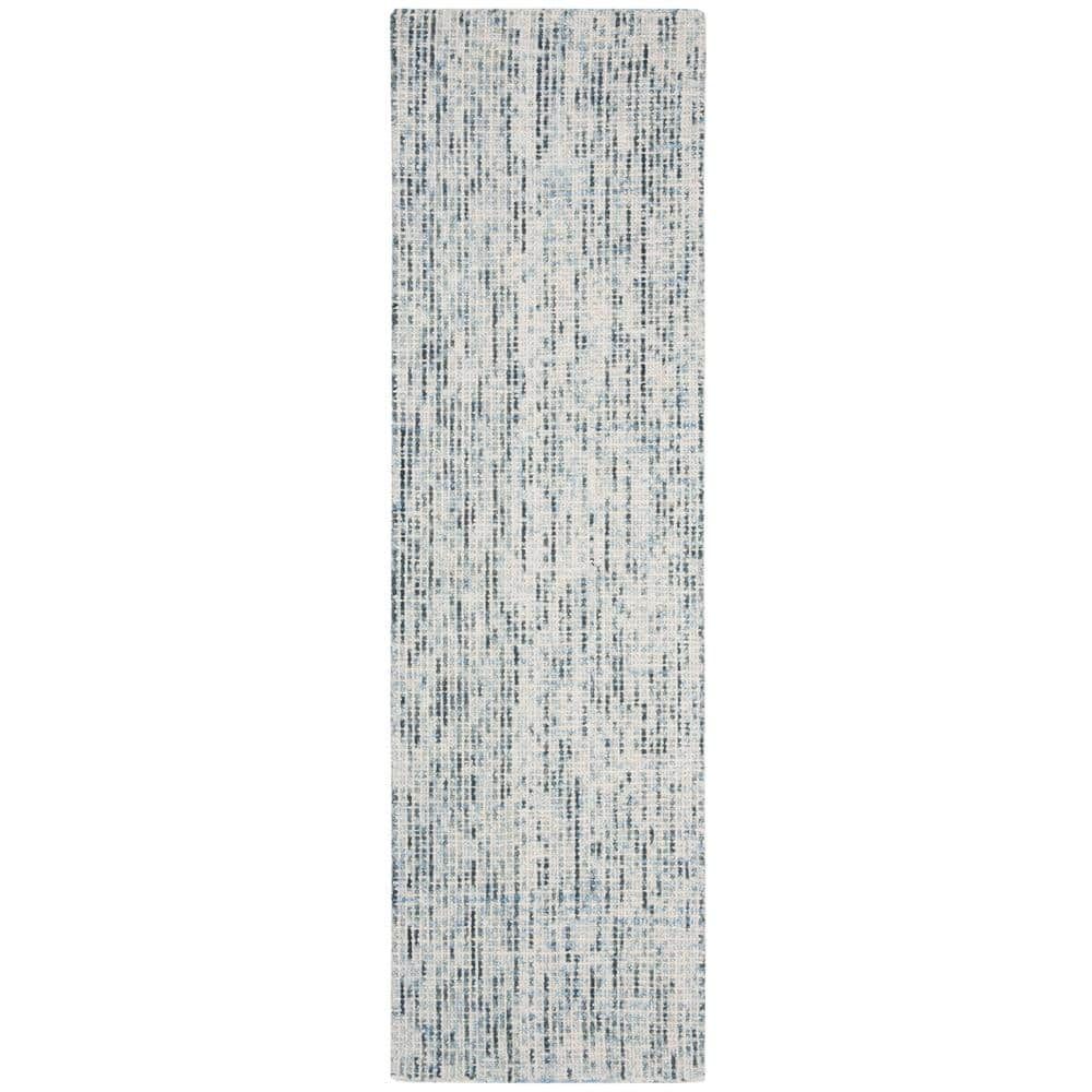 Elysian Handmade Tufted Wool Runner Rug in Blue/Charcoal - 2'3" x 6'