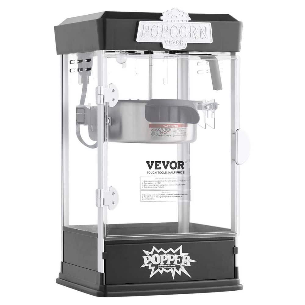 Black Steel Countertop Popcorn Maker with Accessories