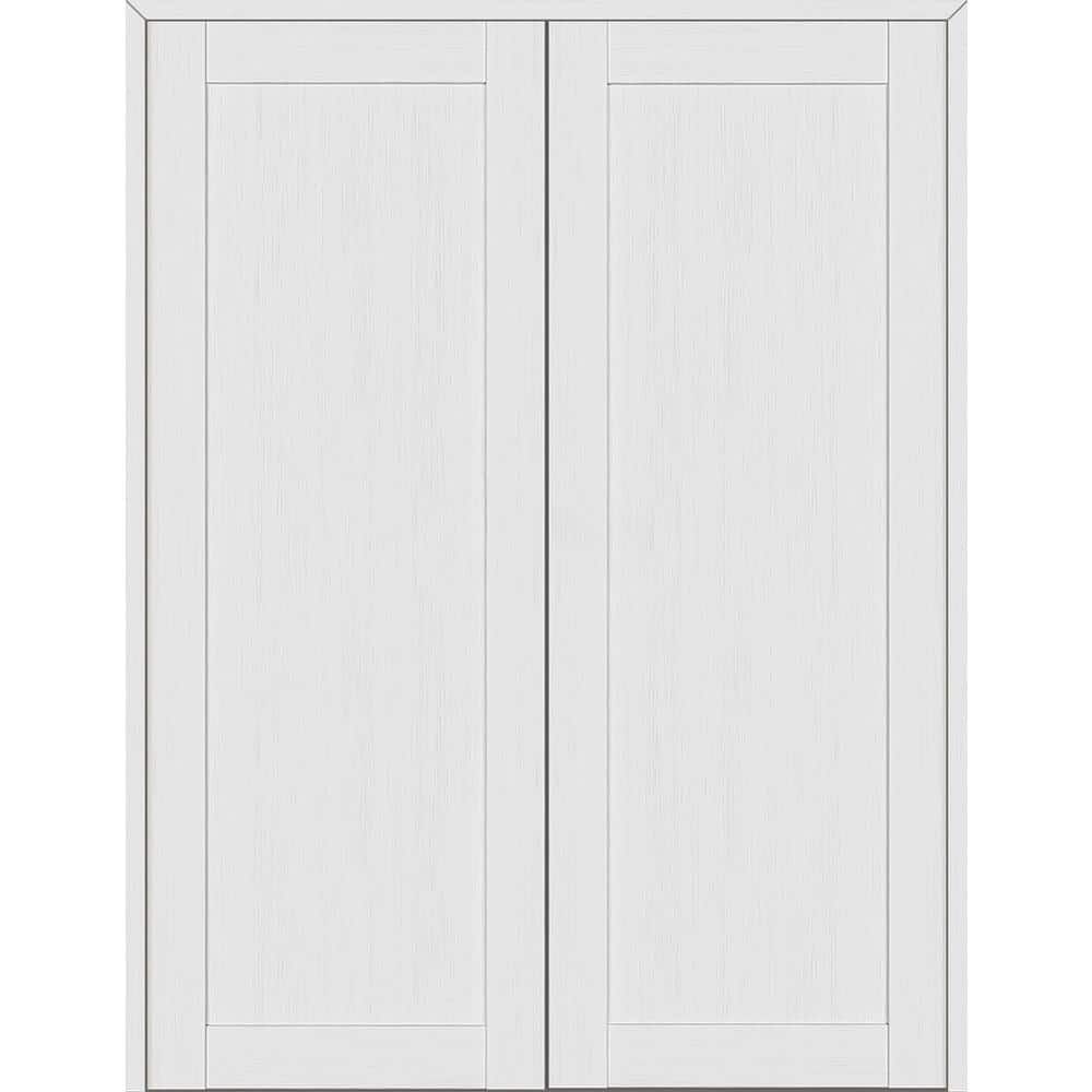 Bianco Noble 60" White Pine Composite Prehung Interior French Door