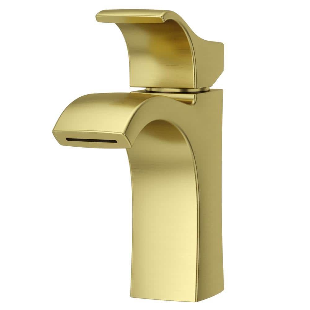 Brushed Gold Single Handle High Arc Bathroom Faucet