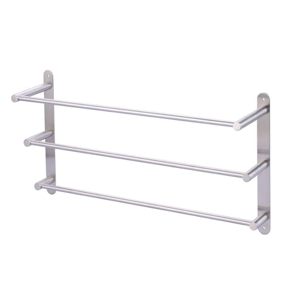 24 in. Brushed Nickel 3-Tier Wall Mounted Towel Rack