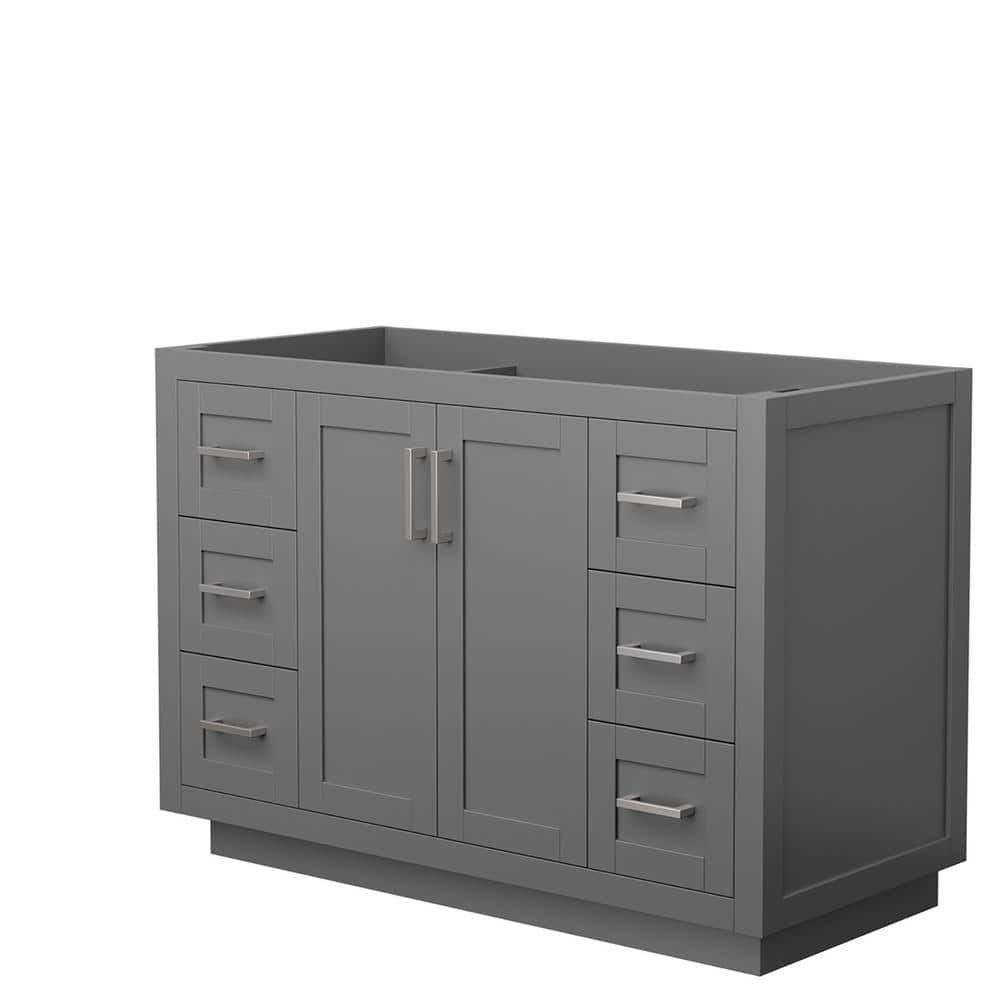 Miranda 48-Inch Dark Gray Freestanding Bathroom Vanity with Brushed Nickel Trim