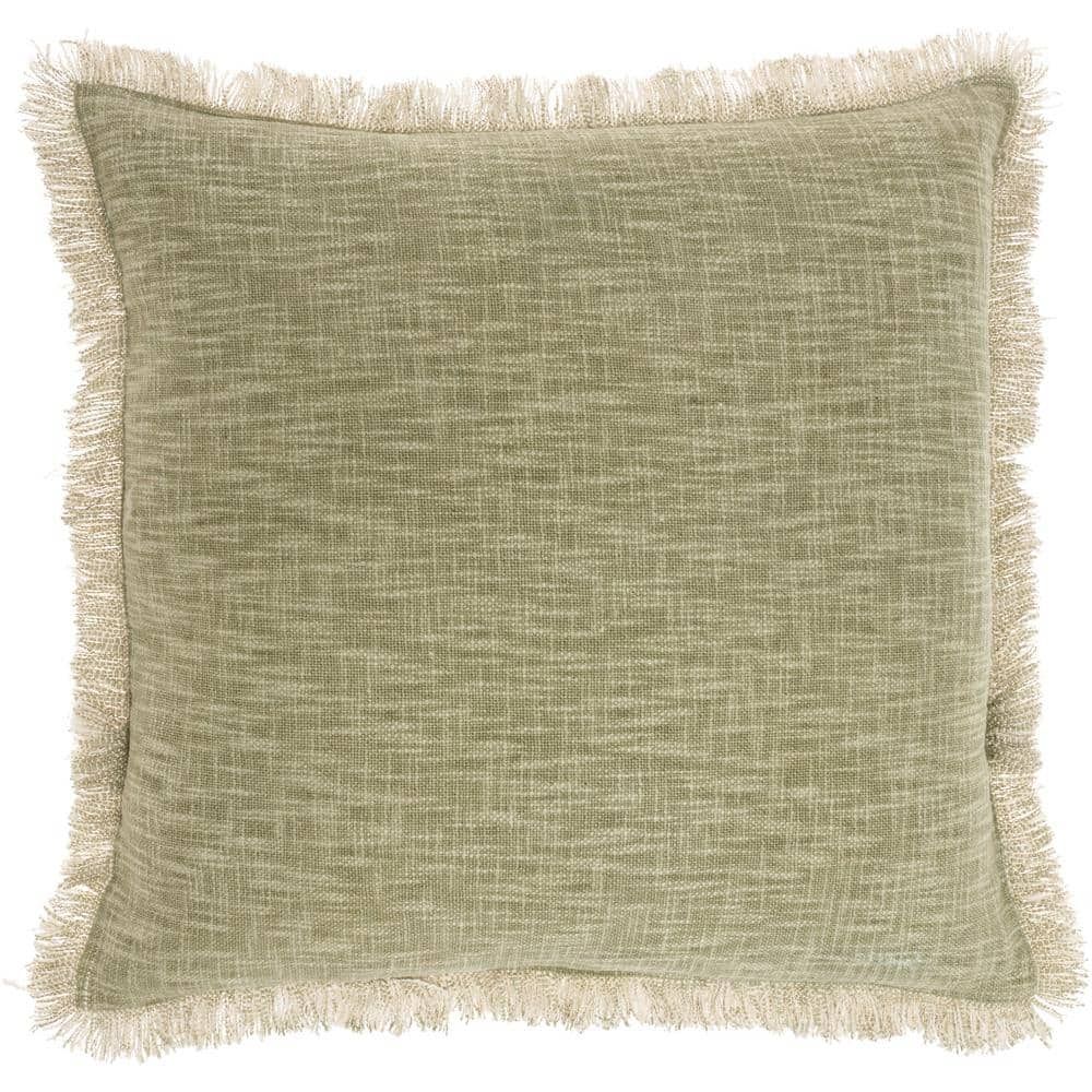 Sage Green Stonewash 22" Square Throw Pillow