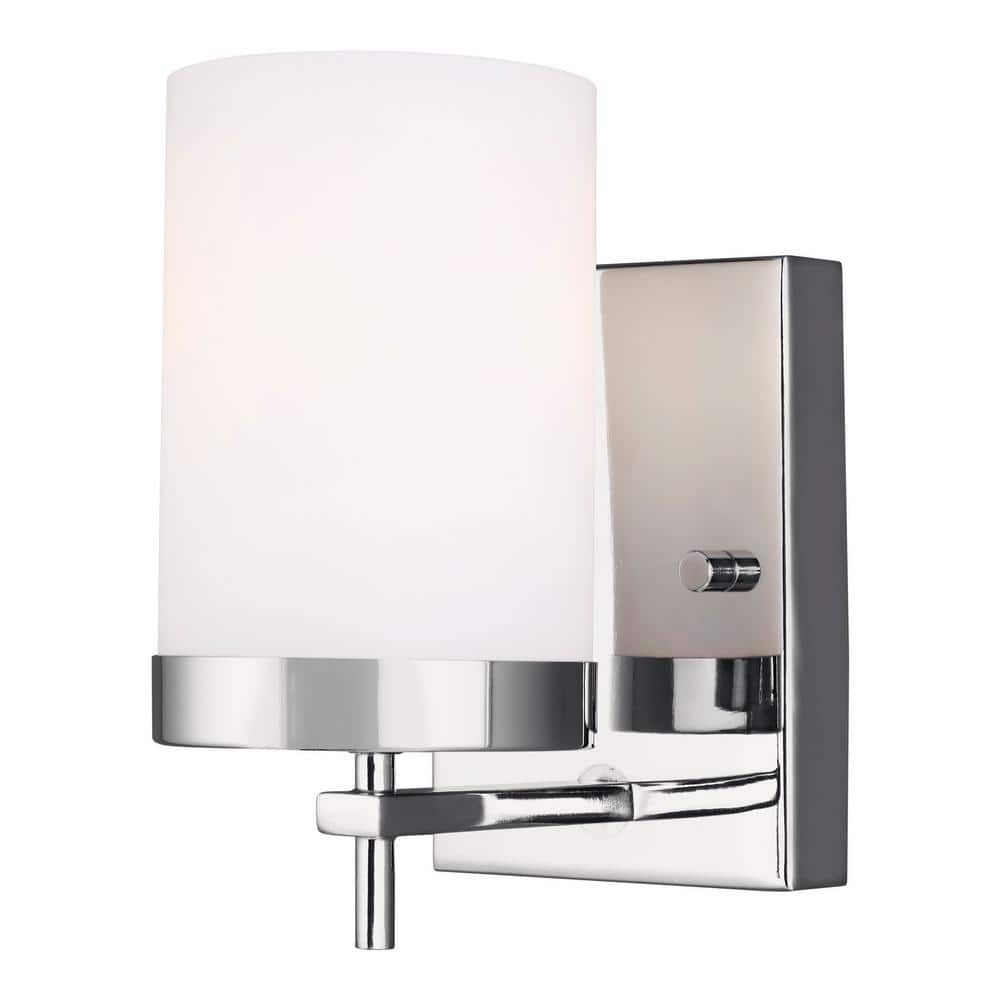 Zire Minimalist Chrome Cylinder Wall Sconce, Direct Wired