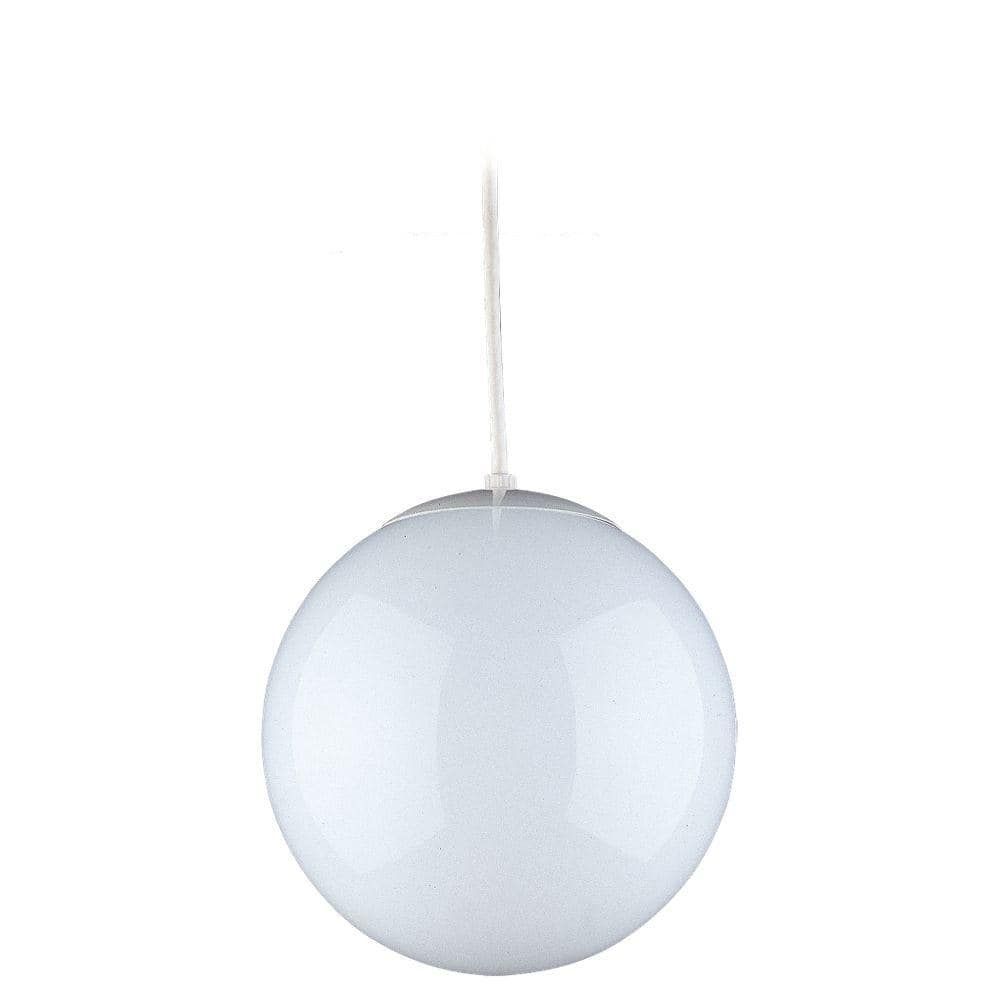 White Glass Globe Indoor/Outdoor Pendant Light