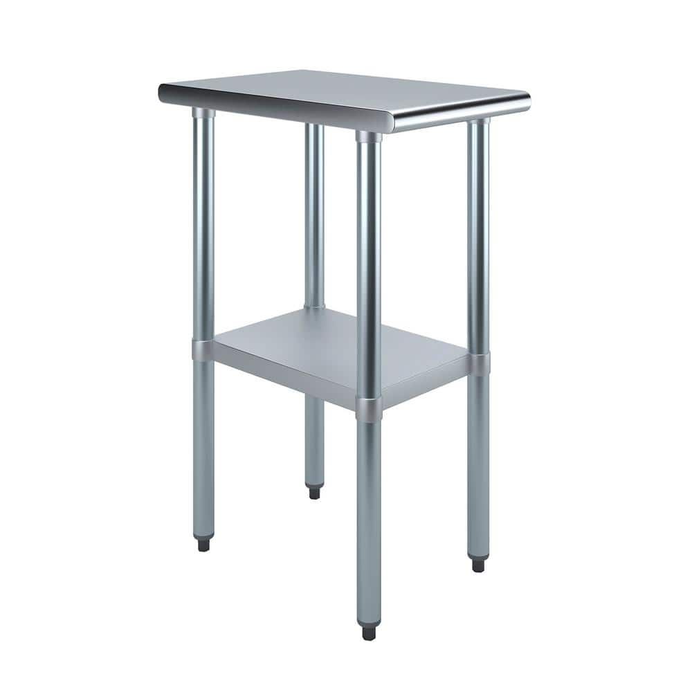 24" x 15" Stainless Steel Utility Table with Galvanized Shelf