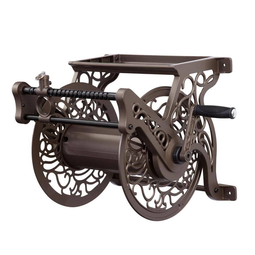 Bronze Aluminum Decorative Wall Mount Garden Hose Reel