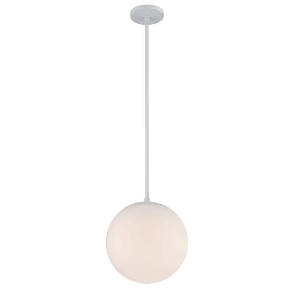 White Glass 10" LED Globe Pendant Light