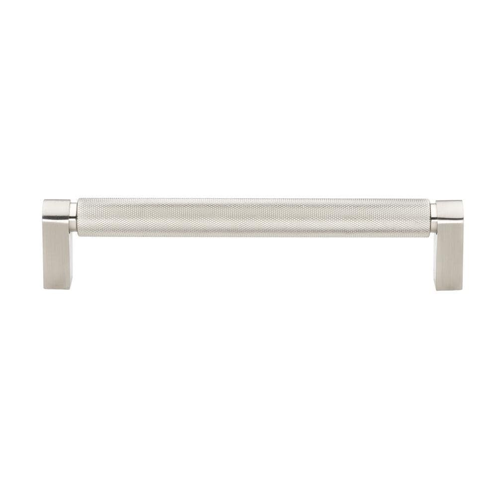 6.25-inch Brushed Nickel Knurled Bar Pull with Mounting Hardware