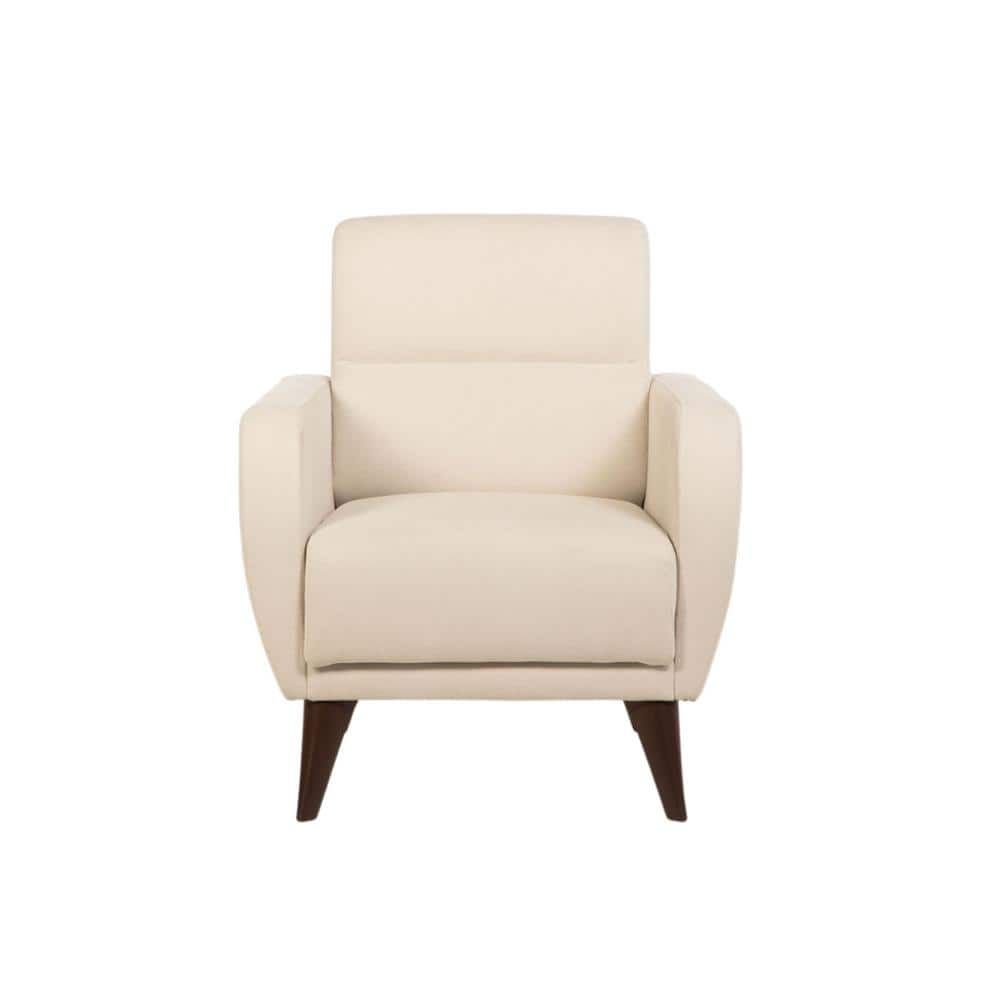 Lugano Mid-Century Modern Beige Accent Chair with Storage