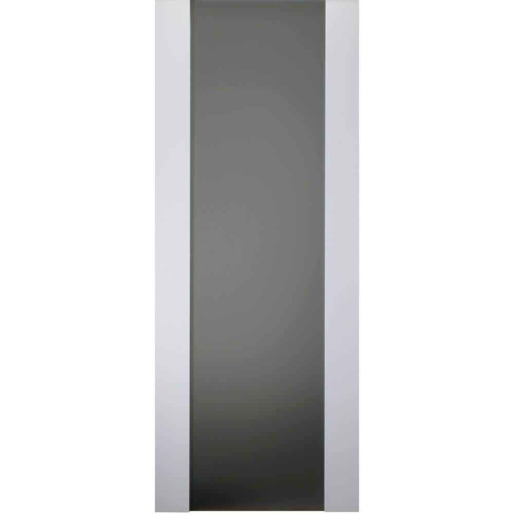 Polar White Frosted Glass and Engineered Wood Interior Door Slab