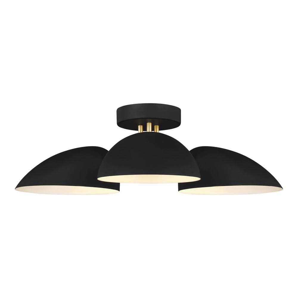 Midnight Black 3-Light Flush Mount Ceiling Fixture by Ellen DeGeneres
