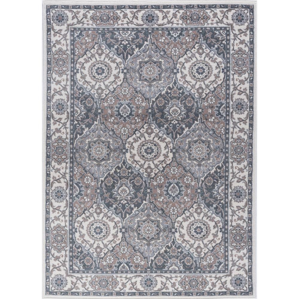 Madison Cream Rectangular Synthetic 5' x 7' Easy Care Rug