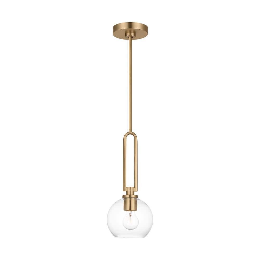 Codyn Satin Brass Mini Globe 1-Light Indoor/Outdoor Pendant