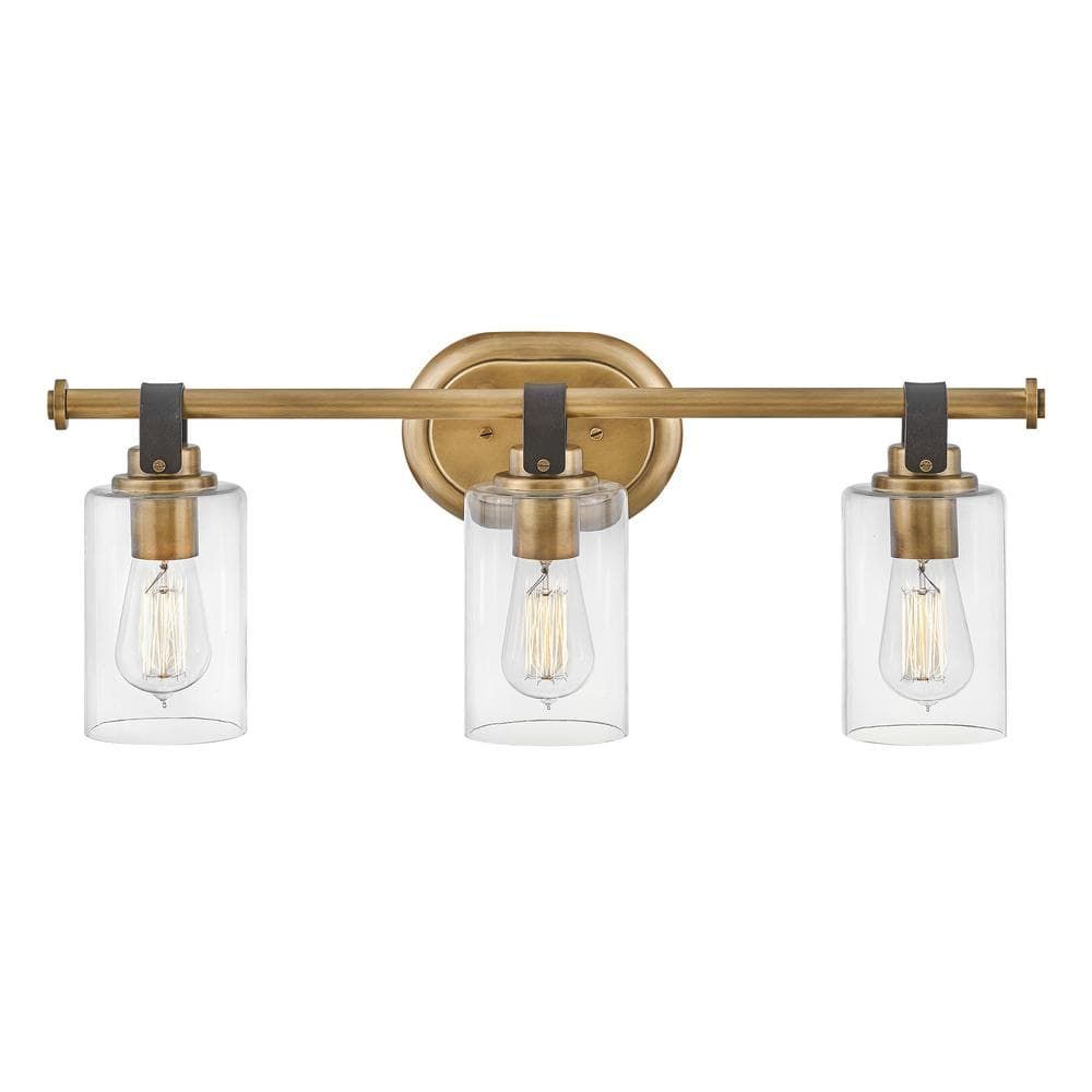 Heritage Brass 3-Light Vanity Light with Clear Glass Shades