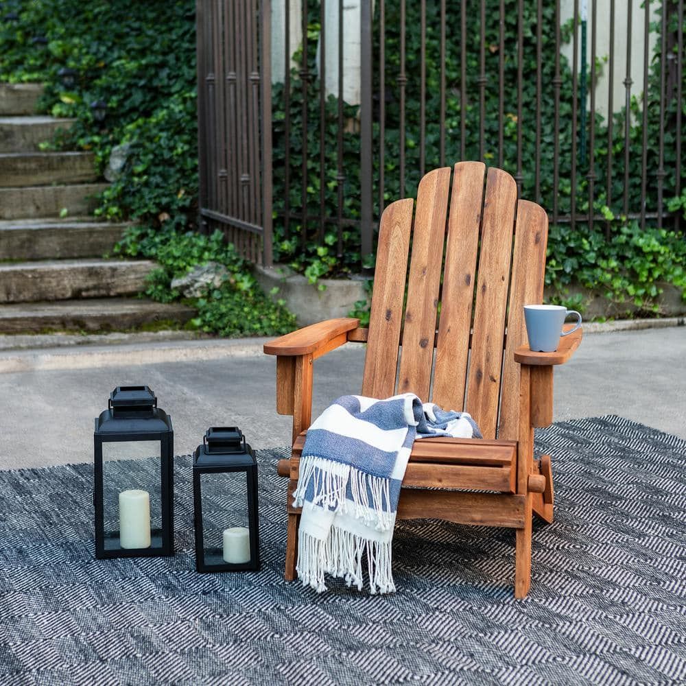 Foldable Acacia Wood Adirondack Chair for Outdoor Patio