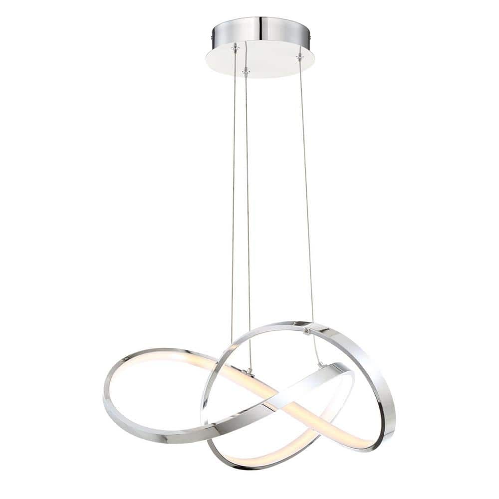 Vornado 20" Chrome LED Pendant Light with Glass Diffuser