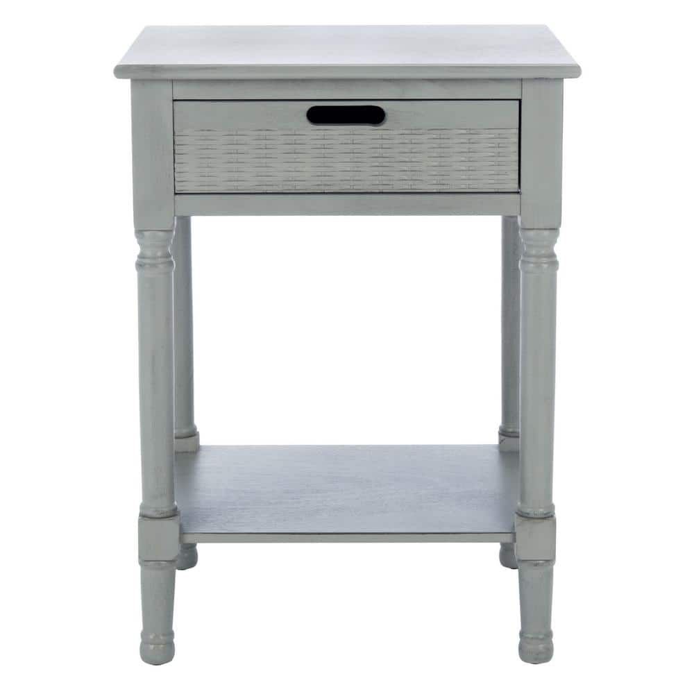 Distressed Grey Farmhouse Charm 1 Drawer Accent Table