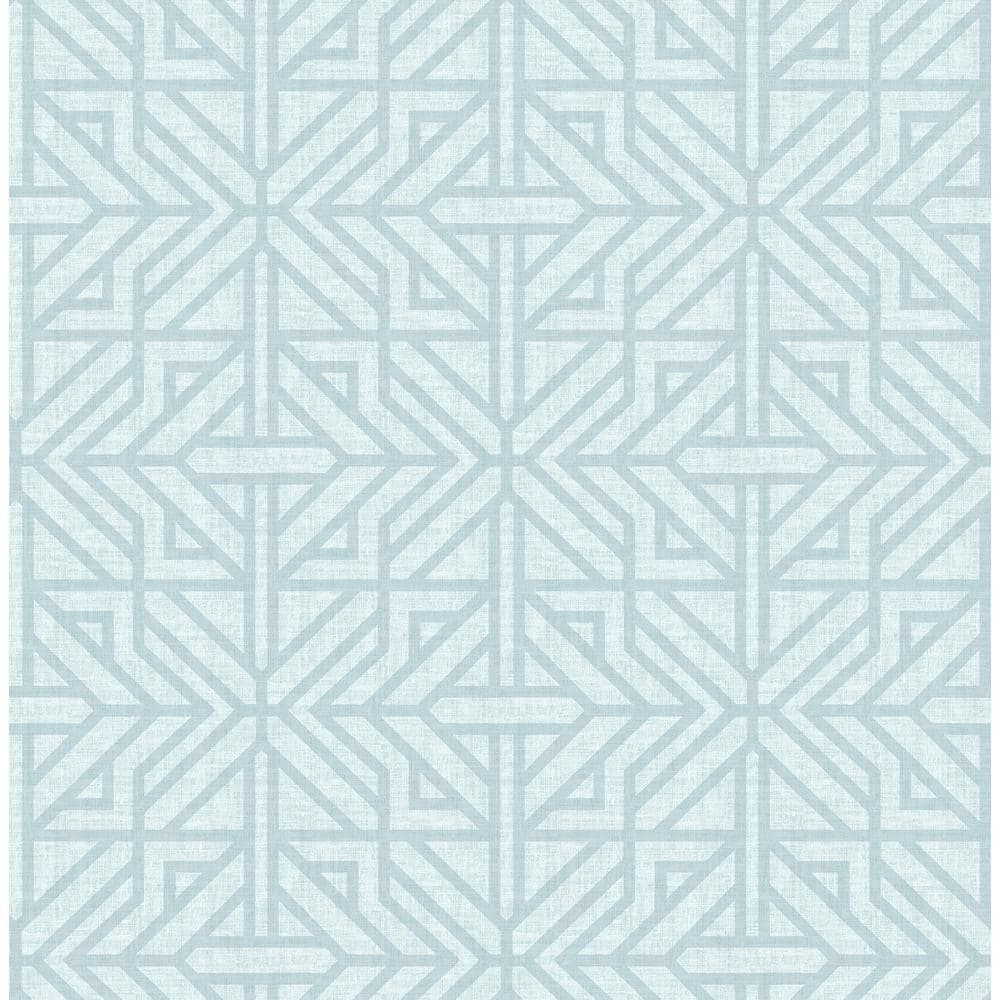 Sky Blue Geometric Non-Woven Washable Wallpaper Roll