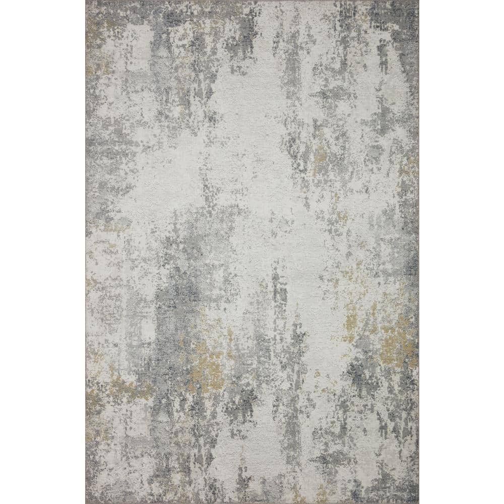 Drift Ivory Granite Abstract 8'6" x 11'6" Synthetic Rug