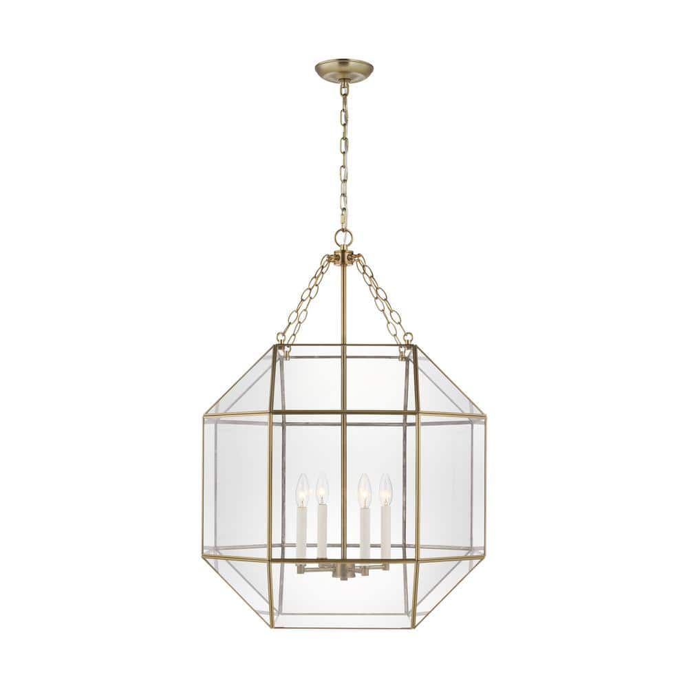 Morrison 23.25" Satin Brass and Glass Pendant Light