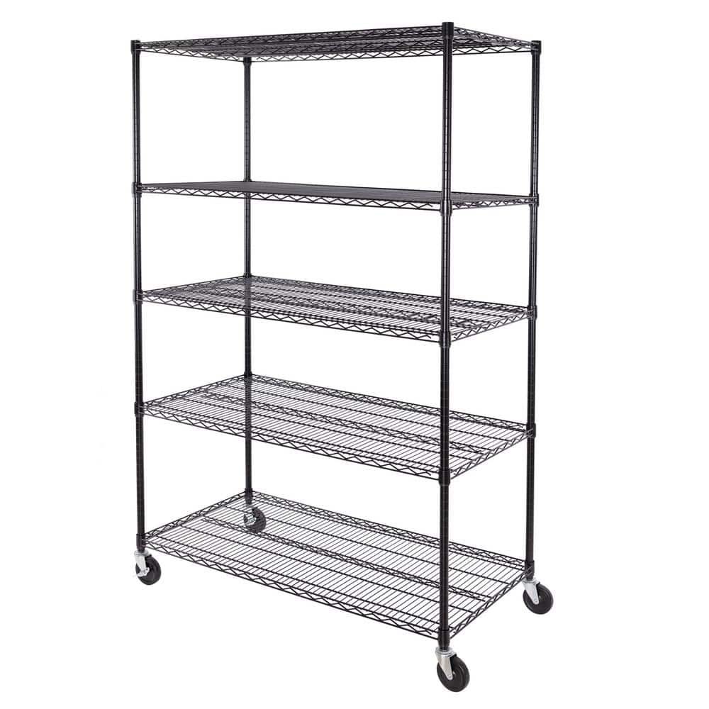 UltraDurable Black Adjustable Steel Wire Shelving Unit, 5-Tier