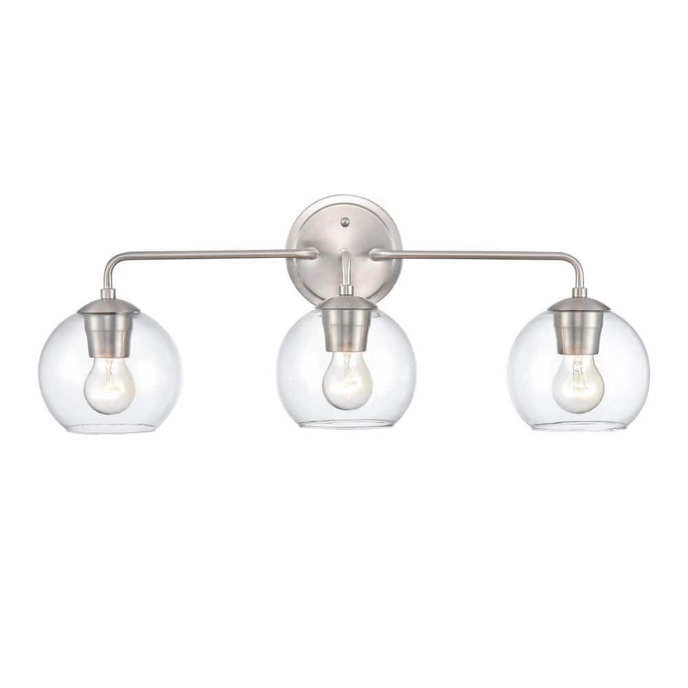 Elegant Brushed Nickel 3-Light Vanity Fixture for Bathrooms