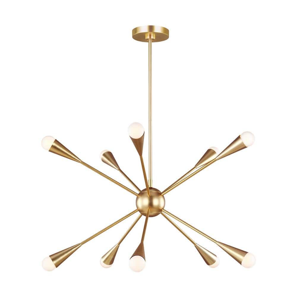 Ellen DeGeneres Inspired Burnished Brass Sputnik Chandelier