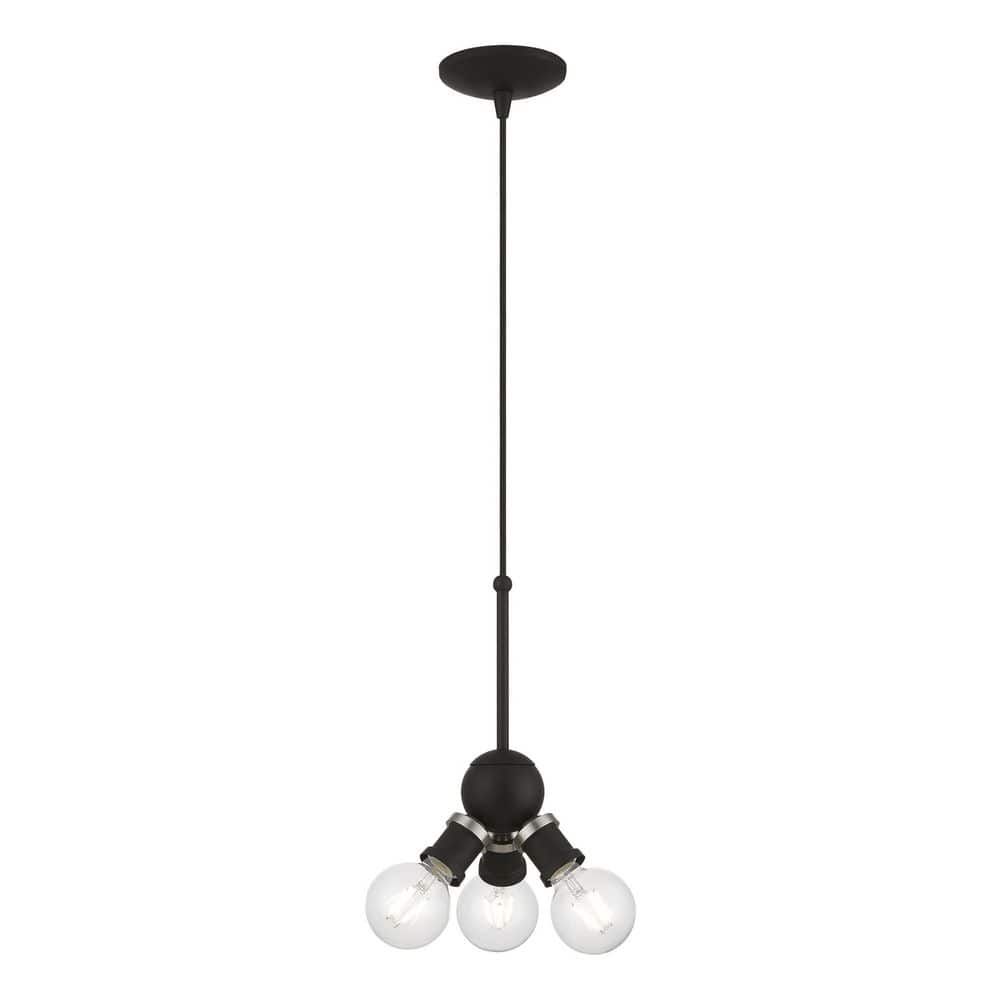 Lansdale 3-Light Black and Brushed Nickel Indoor/Outdoor Pendant