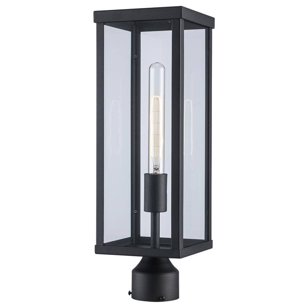 Oxford Industrial Black Outdoor Post Lantern, 19.25" Height