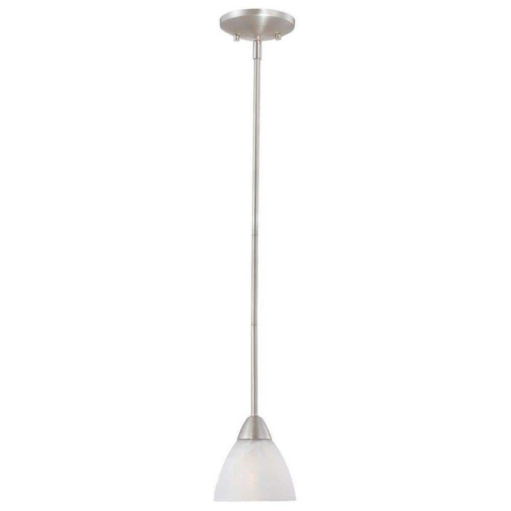 Tia Mini Matte Nickel Pendant Light with Frosted Glass Shade