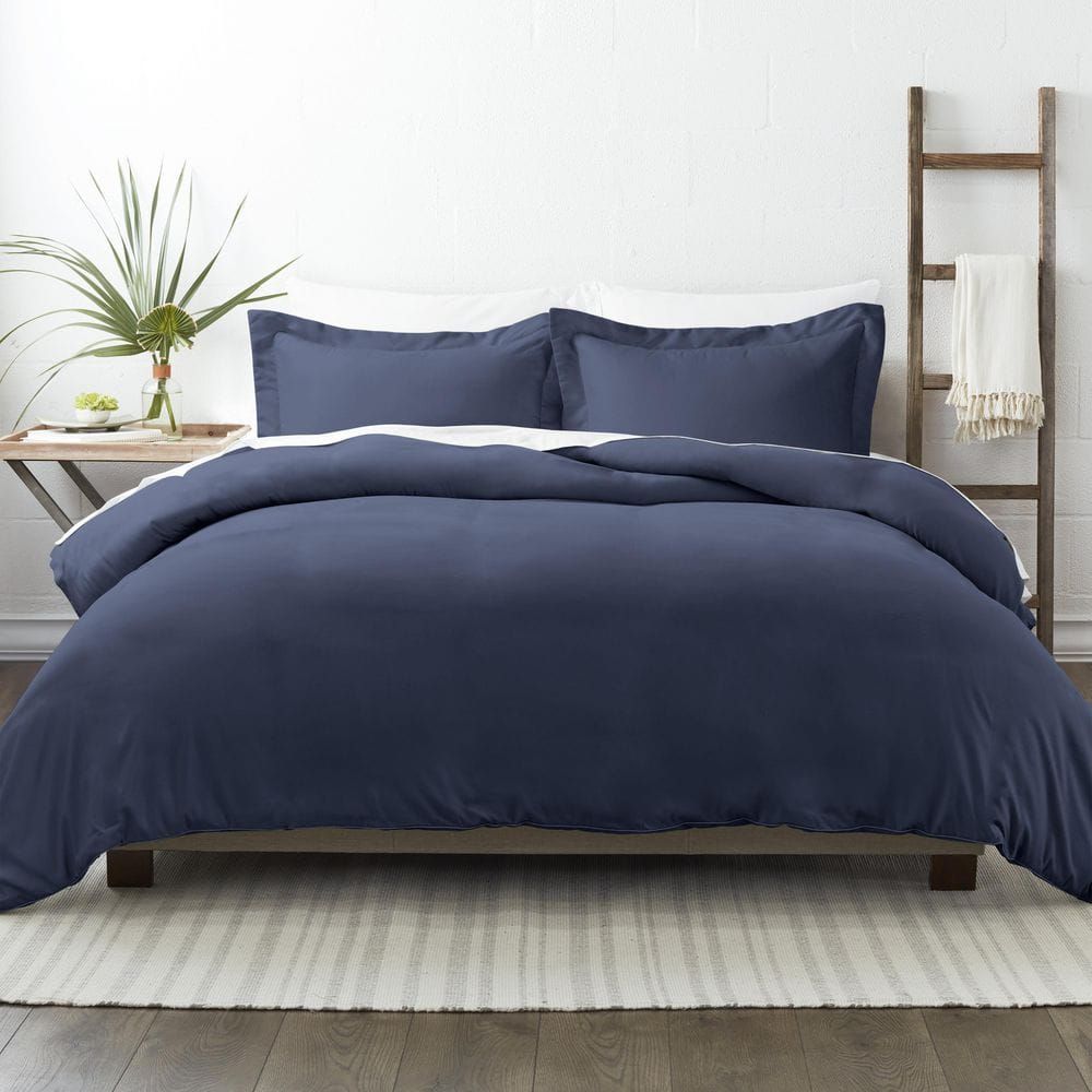 Performance Navy Queen 3-Piece Duvet Cover Set