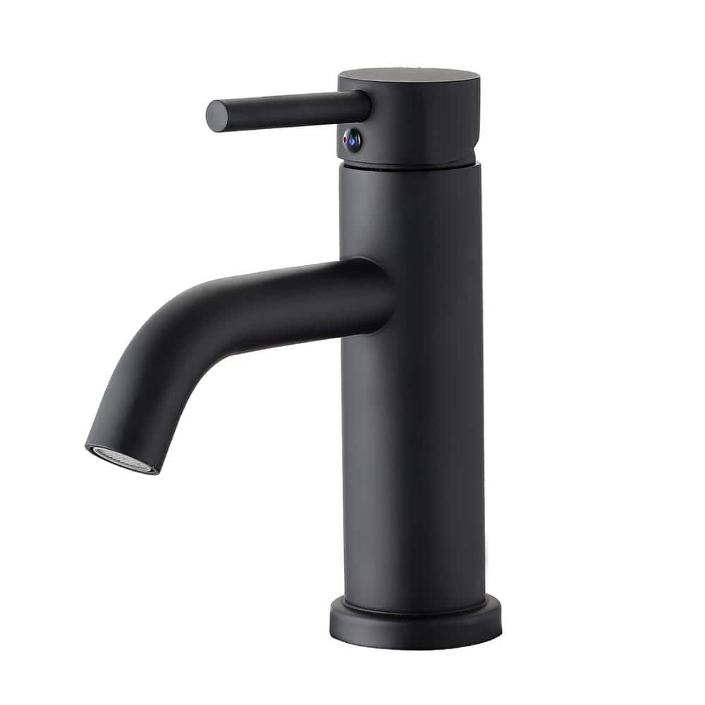 Matte Black Single Handle Deck Mounted Bathroom Faucet