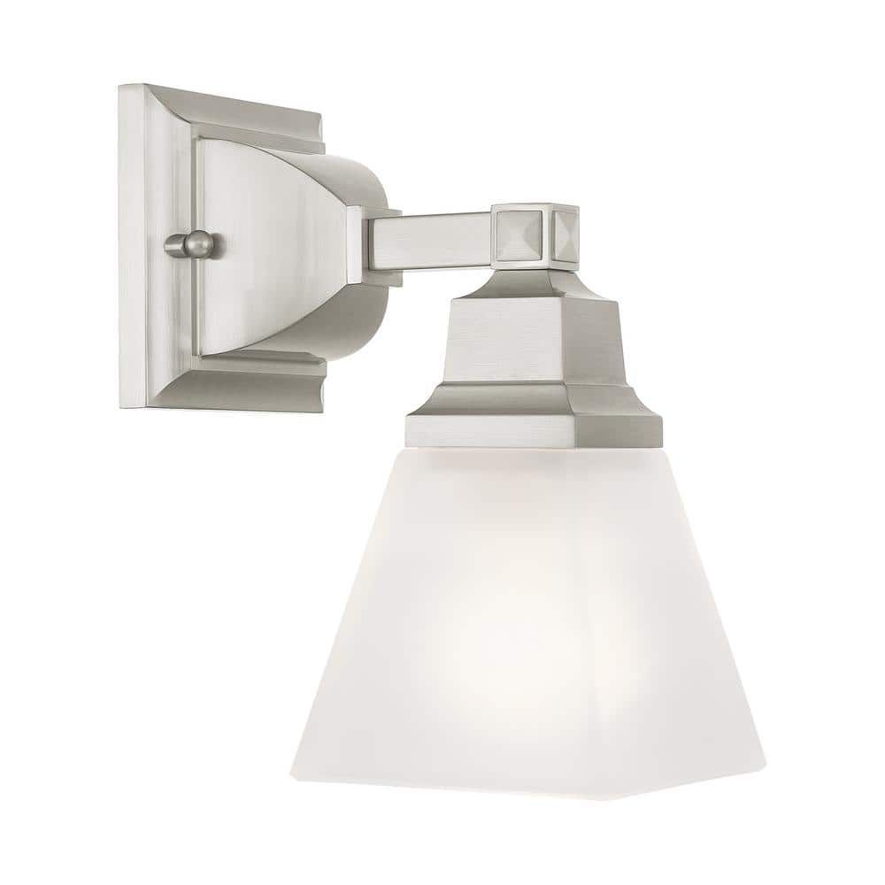 Elegant Brushed Nickel Wall Sconce with Satin Glass Shade