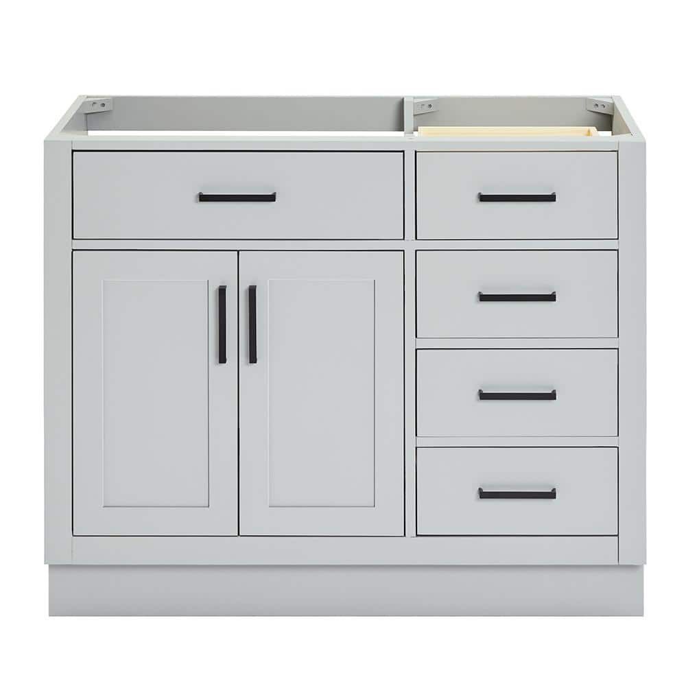 Gray Medium Wood Freestanding Single Bathroom Vanity Base