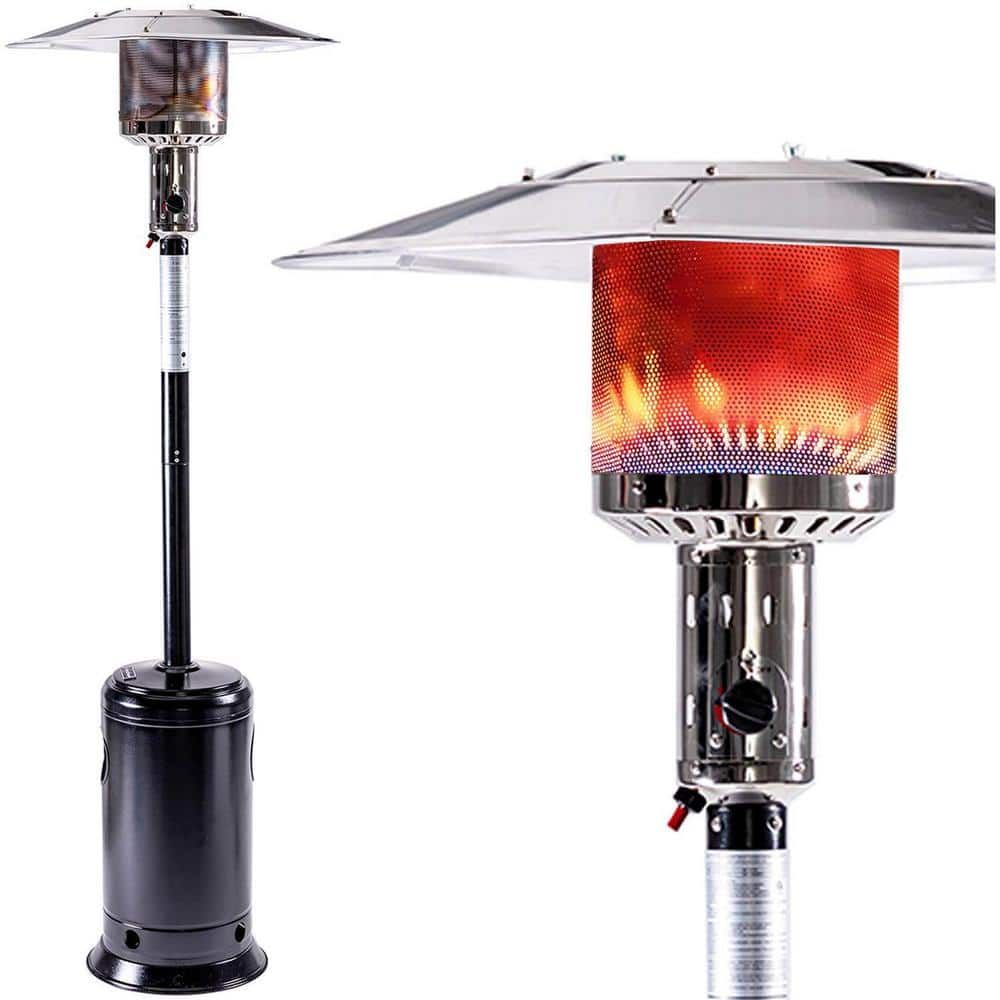 88-Inch Black Stainless Steel Propane Standing Patio Heater