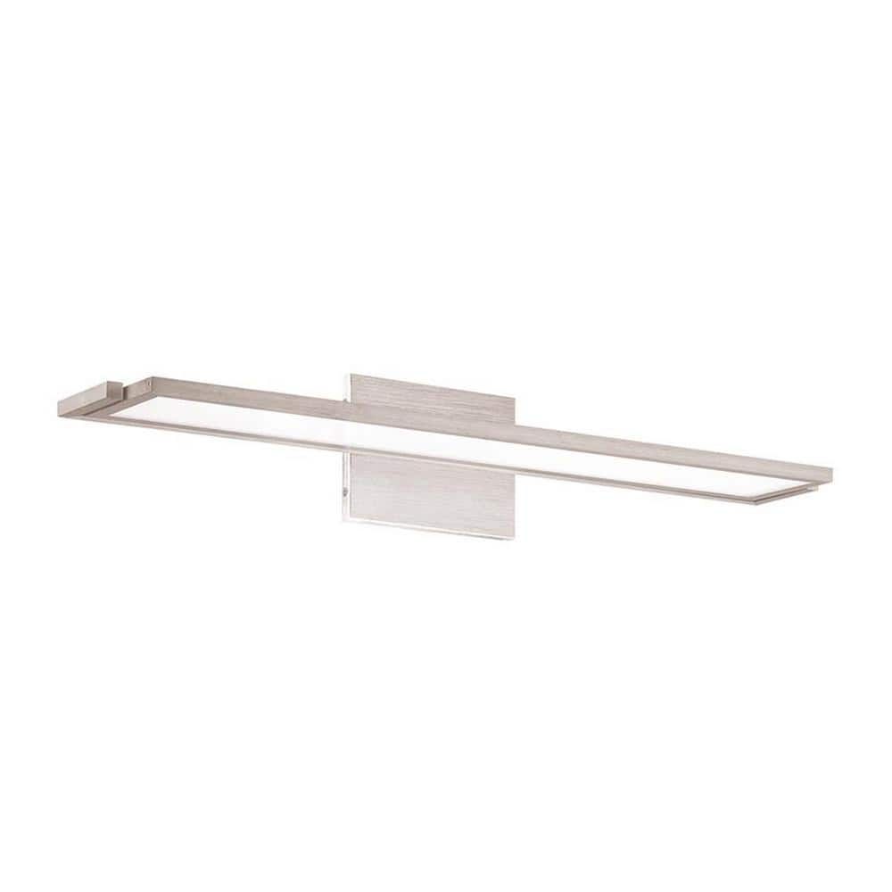 Sleek 24" Nickel and White LED Vanity Wall Light, Energy Star