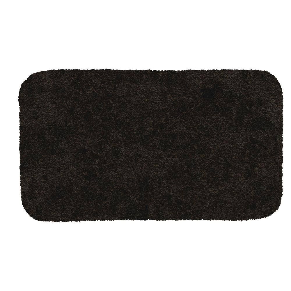 Espresso Nylon Machine Washable Bath Rug, 17" x 24"