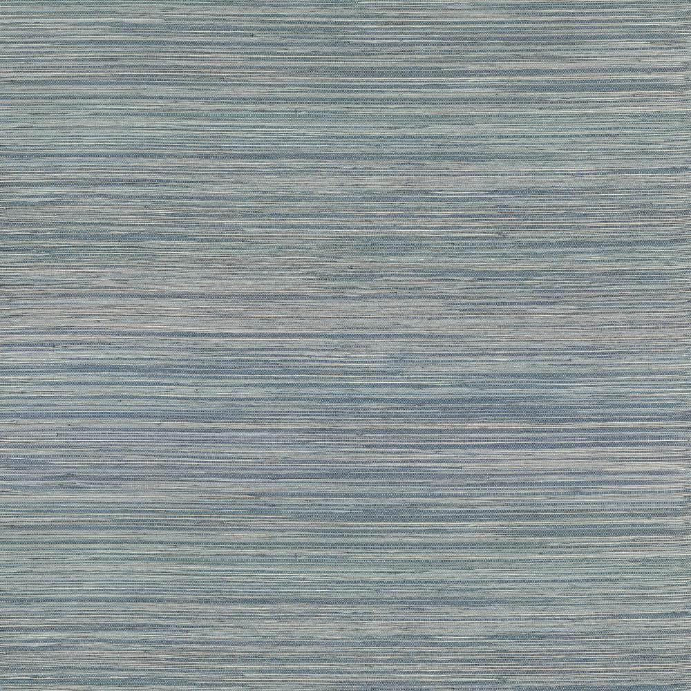 Pattaya Blue Grasscloth Non-Pasted Washable Wallpaper