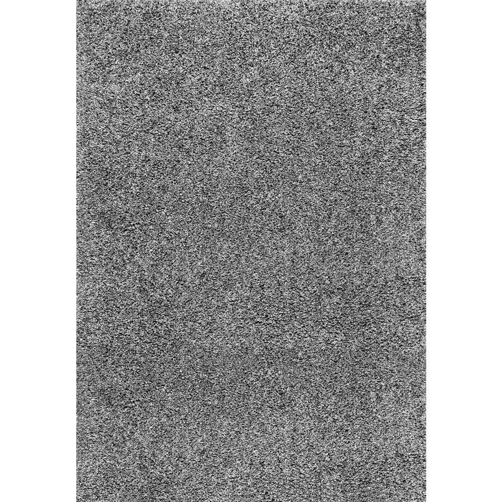 Luxurious Gray Shag 10' x 14' Synthetic Area Rug for High-Traffic Spaces