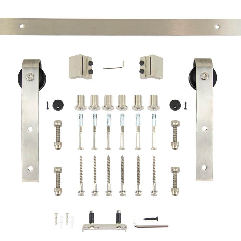 96" Stainless Steel Modern Rustic Barn Door Hardware Kit