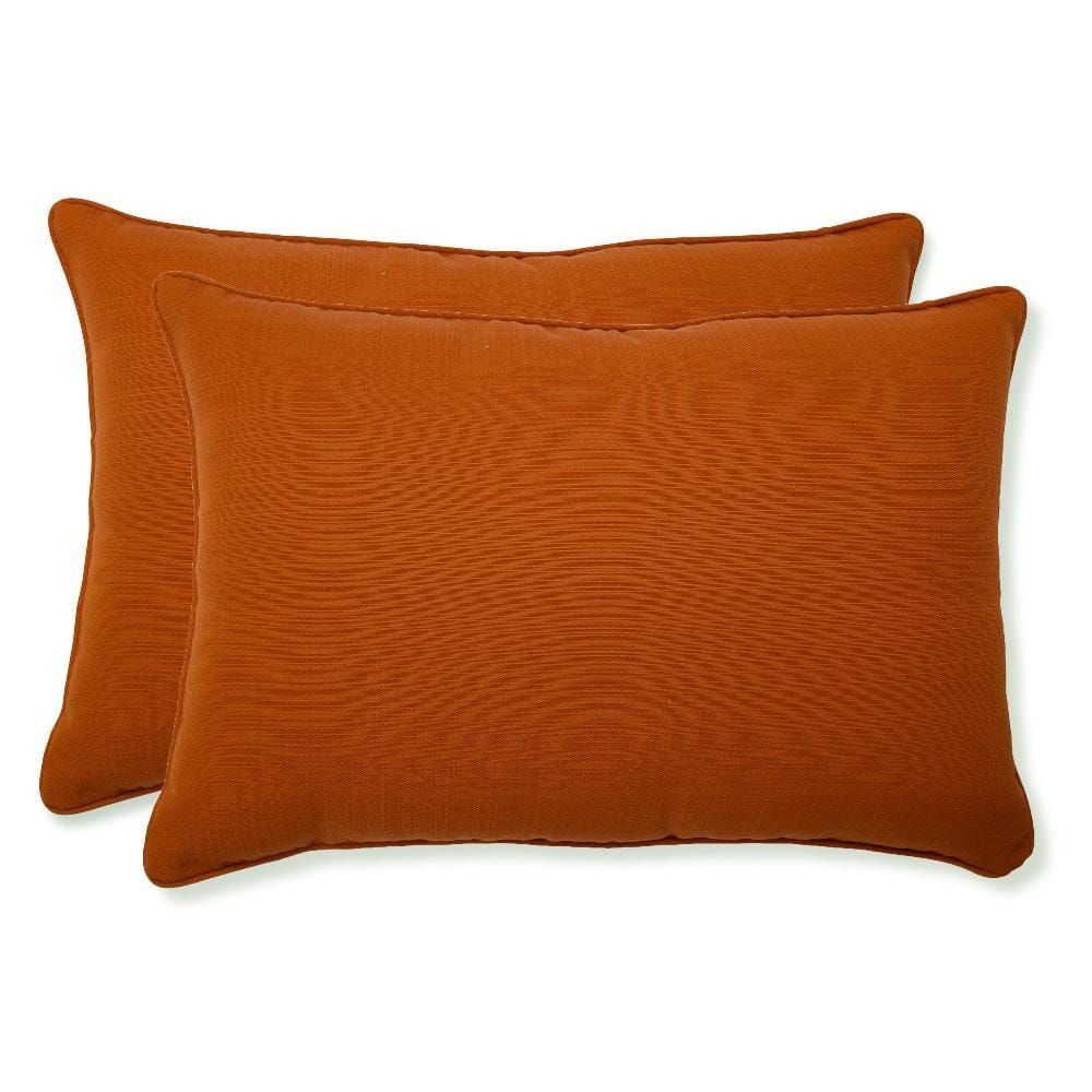 Burnt Orange Rectangular Outdoor Lumbar Pillow Set