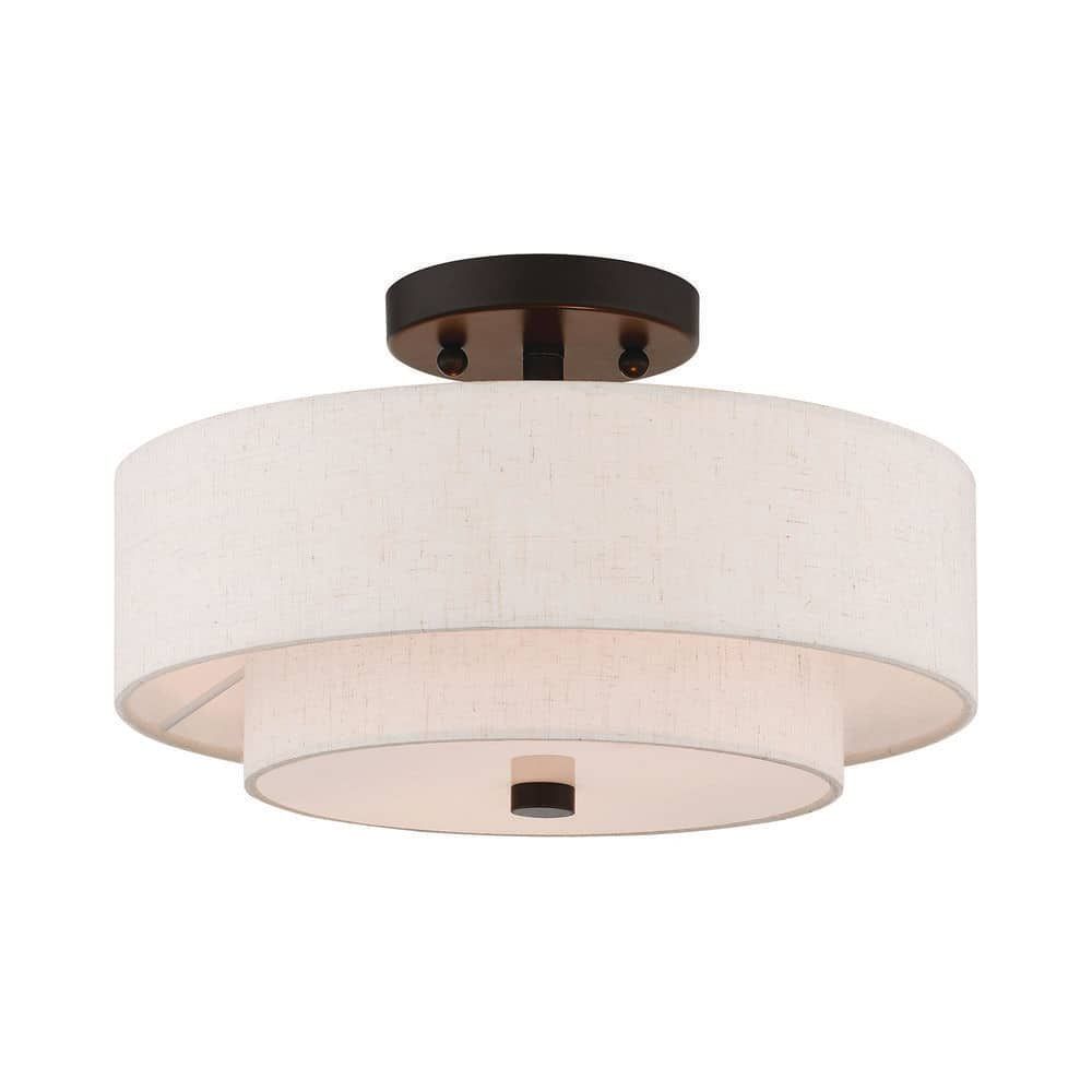 Claremont Transitional 2-Light Indoor/Outdoor Ceiling Mount in English Bronze