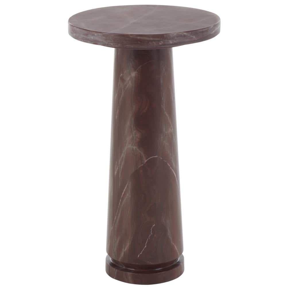 Valentia Pink Marble Round Pedestal Accent Table