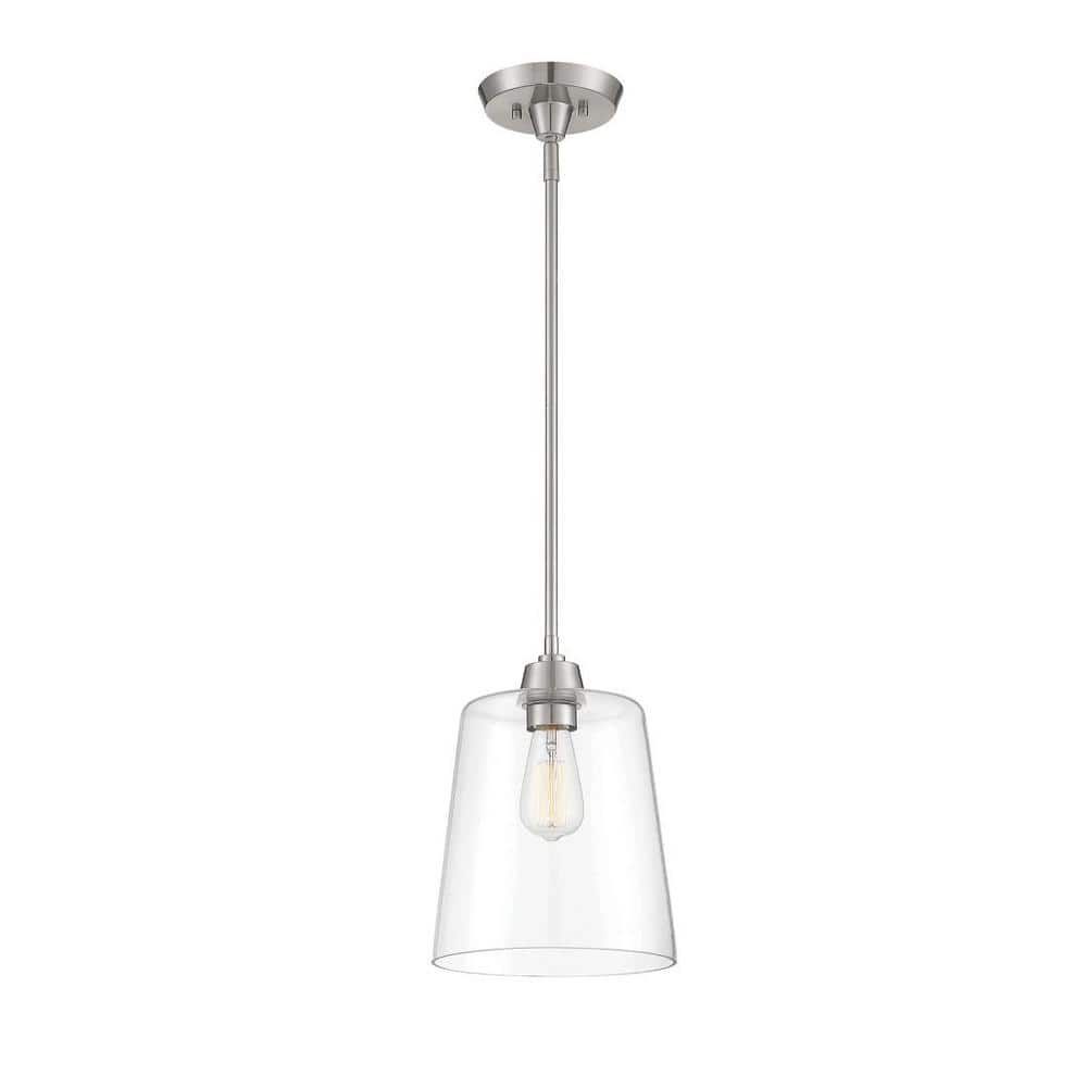 Templeton Brushed Nickel 11.5" Pendant Light with Clear Glass Shade