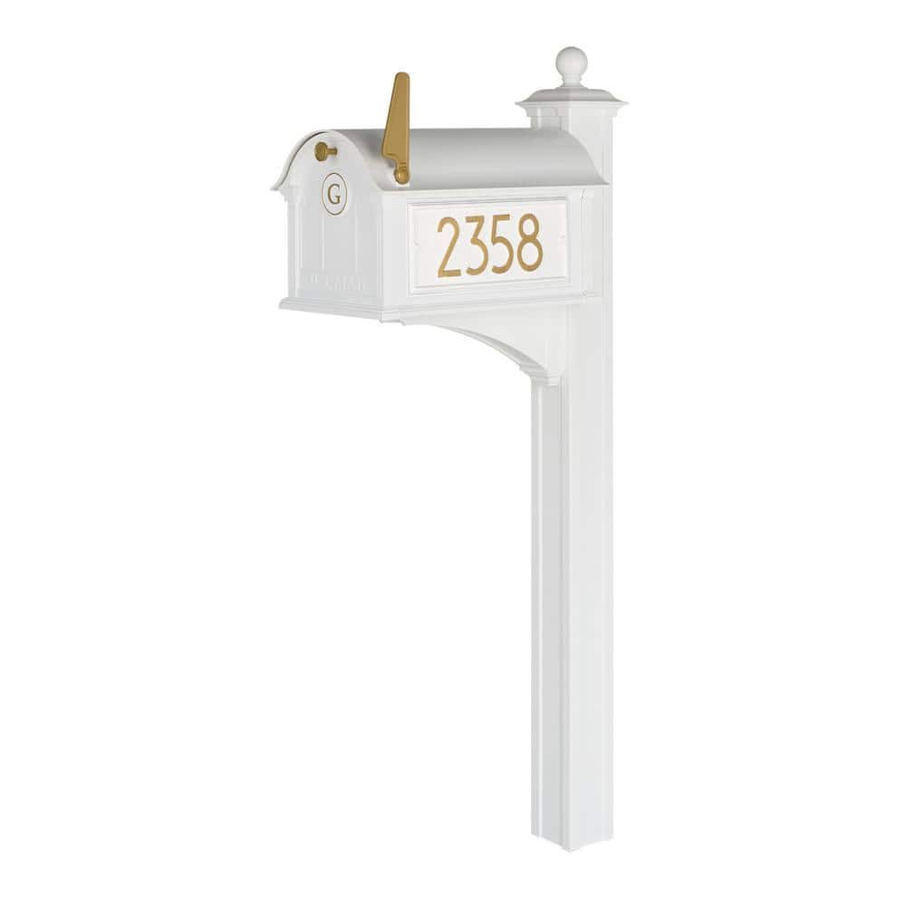 Extra Large Silver Aluminum Post Mount Mailbox