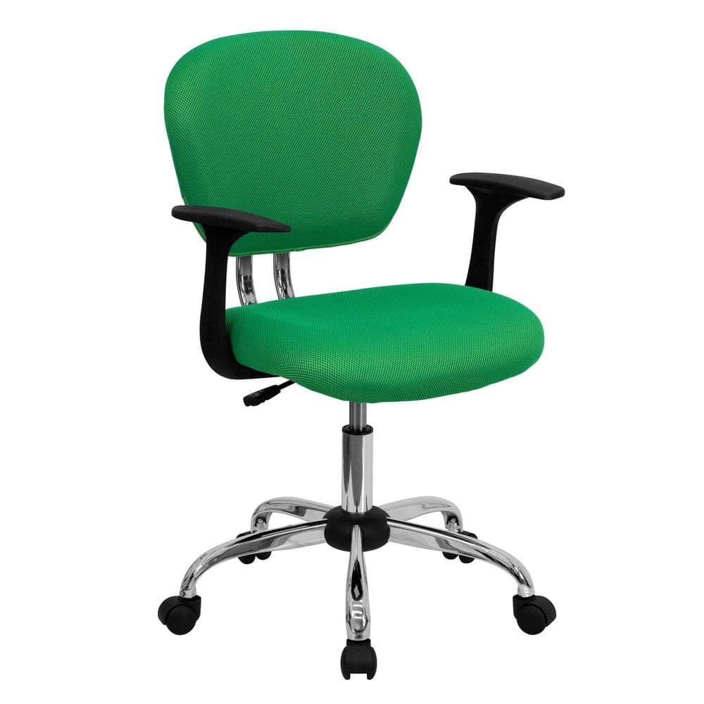 Bright Green Mesh Mid-Back Task Chair with Chrome Base