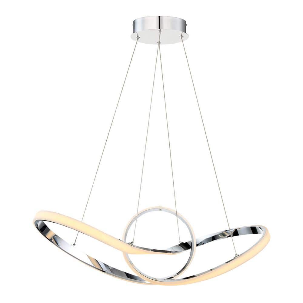 Vornado Chrome LED Pendant Light with Glass Diffuser