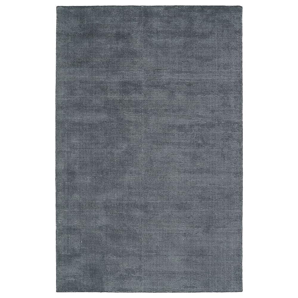 Carbon Dark Grey Handmade Wool and Viscose Rug 2' x 3'