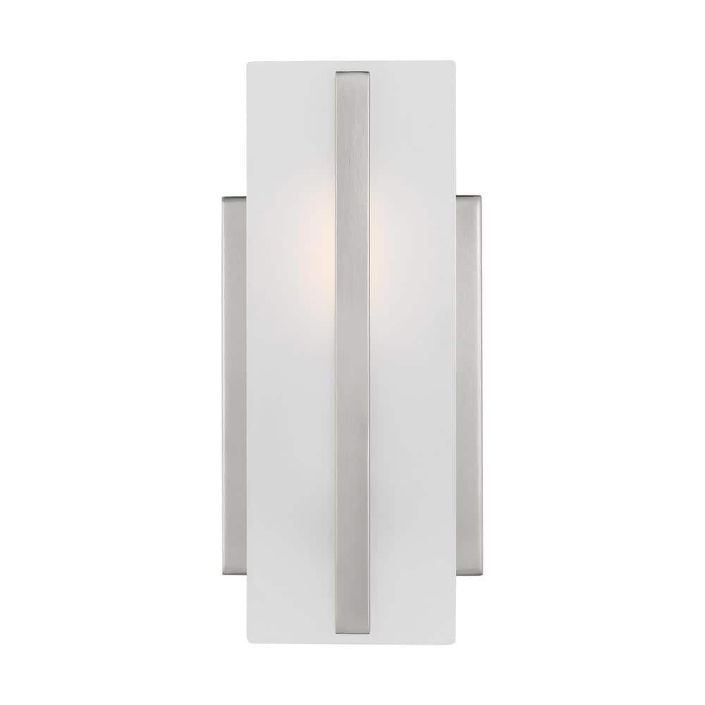 Elegant Brushed Nickel Vanity Sconce with Satin Etched Glass